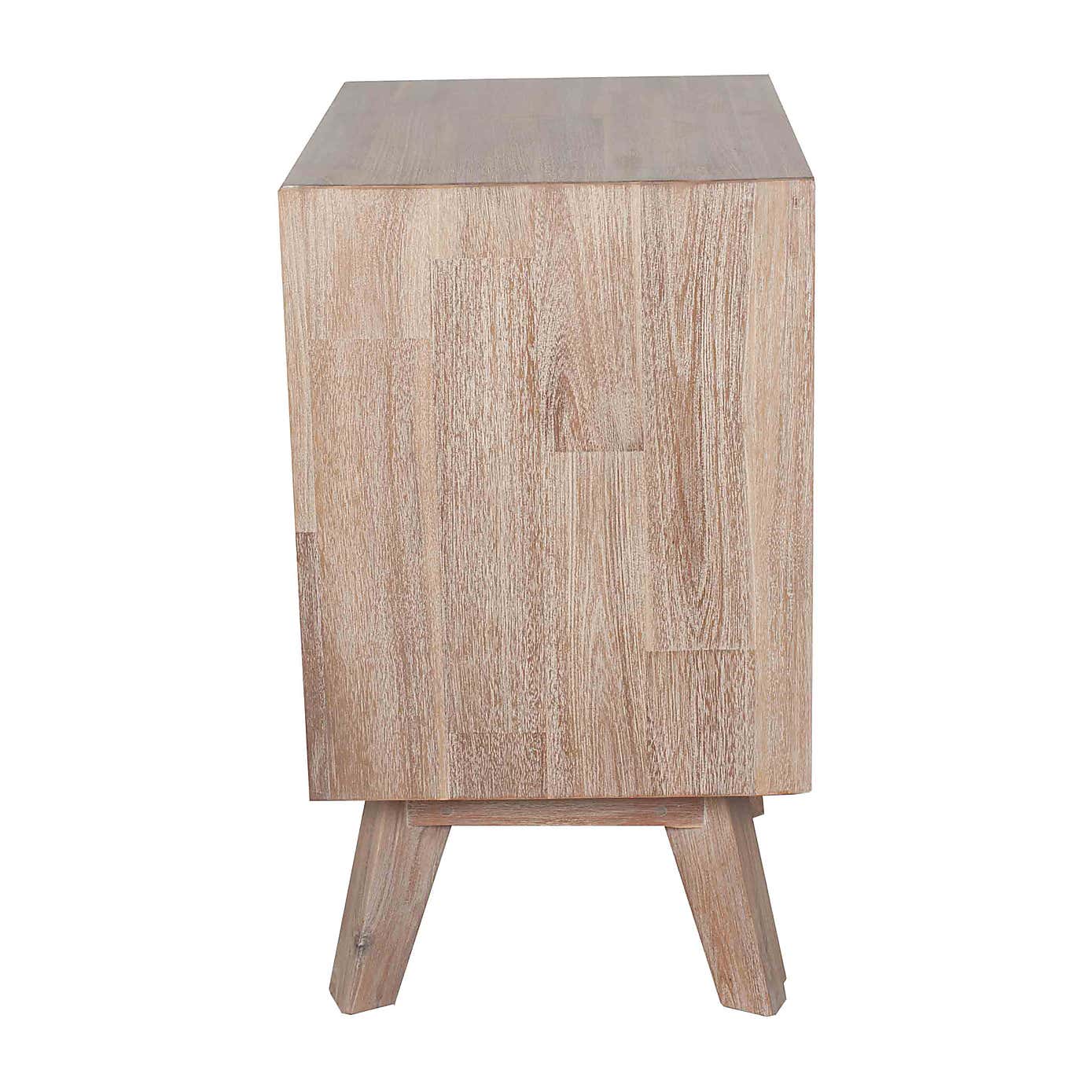 Pacific Kalmar 3 Drawer Bedside Table, Natural Acacia