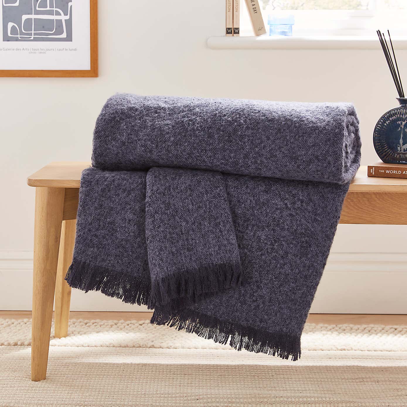 Ridley Marl Faux Mohair Throw 235cm x 235cm