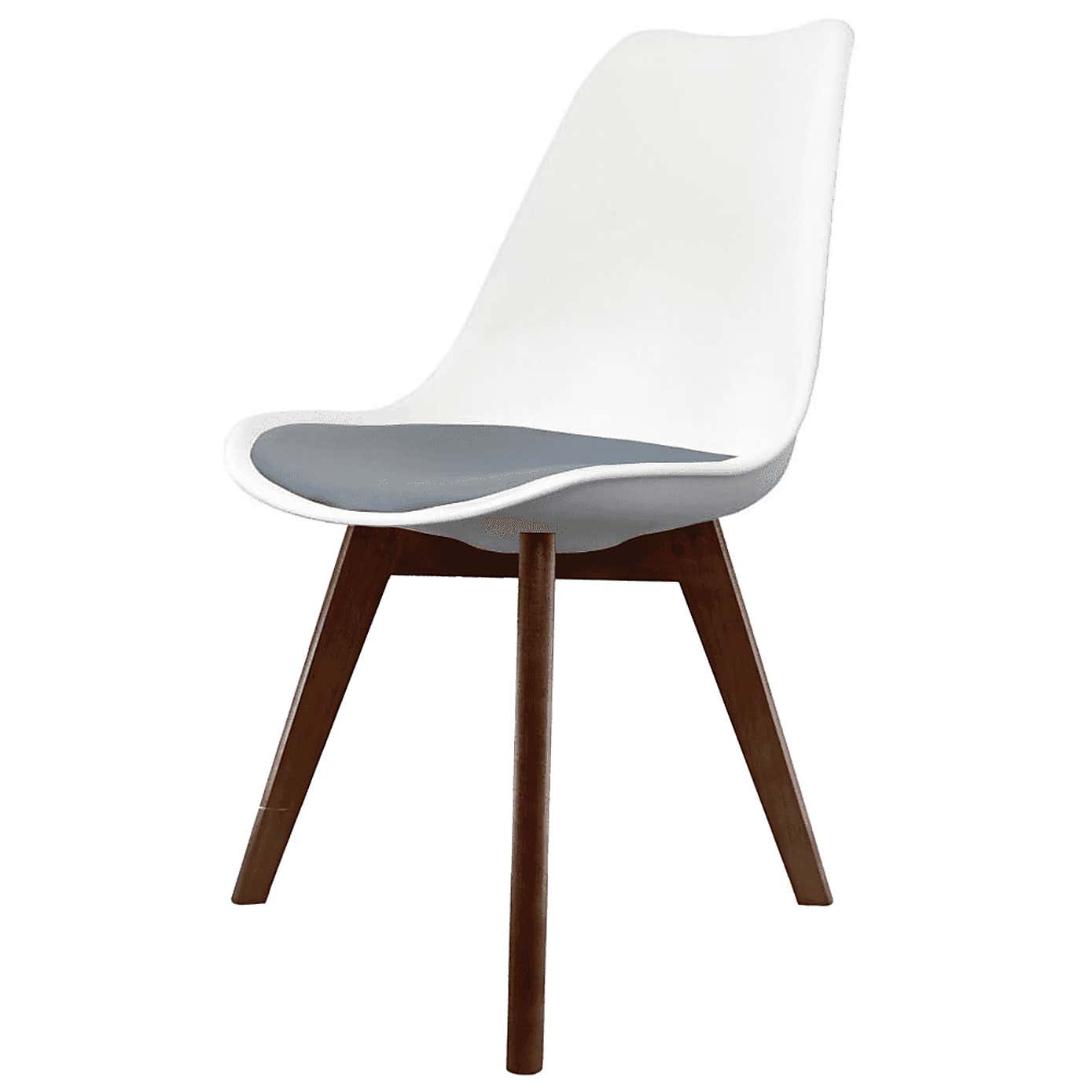 Fusion Living Soho White Plastic Dining Chair with Squared Legs