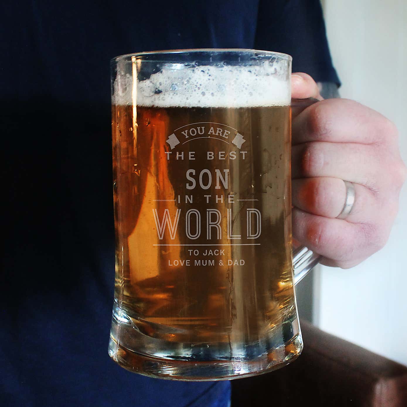 Personalised Best in The World Stern Pint Tankard