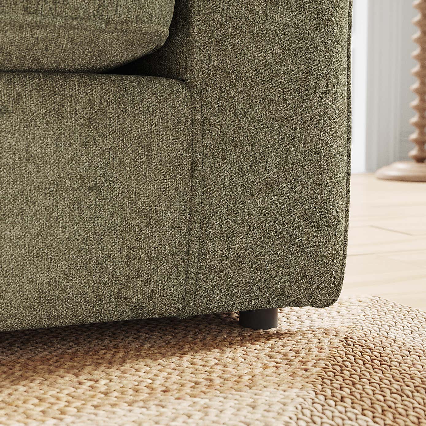 Return - Flori Soft Chenille 2 Seater Sofa Bed, Olive