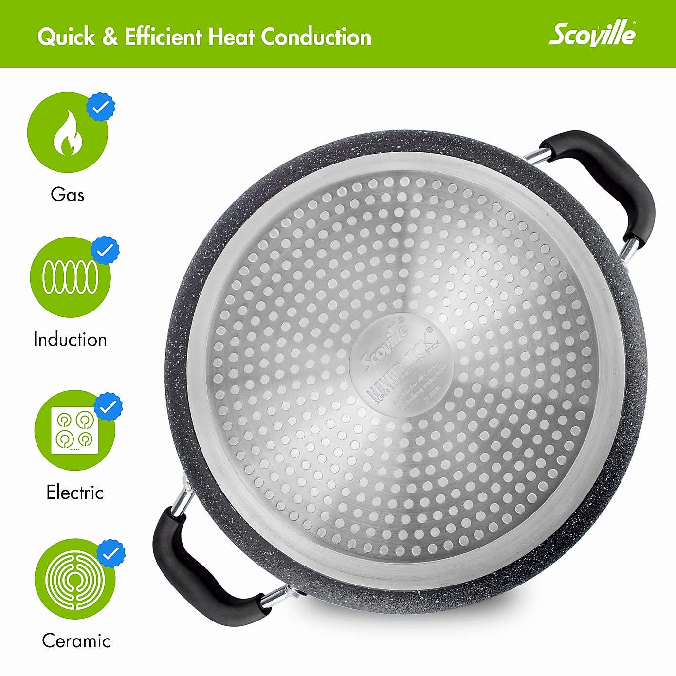 Scoville Neverstick Non-stick Aluminium Stock Pot, 24cm