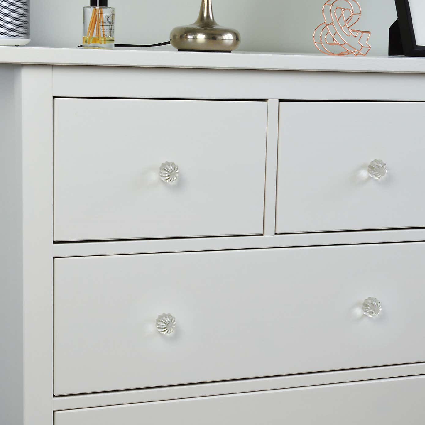 Set of 6 Nicola Spring Round Glass Cabinet Knobs