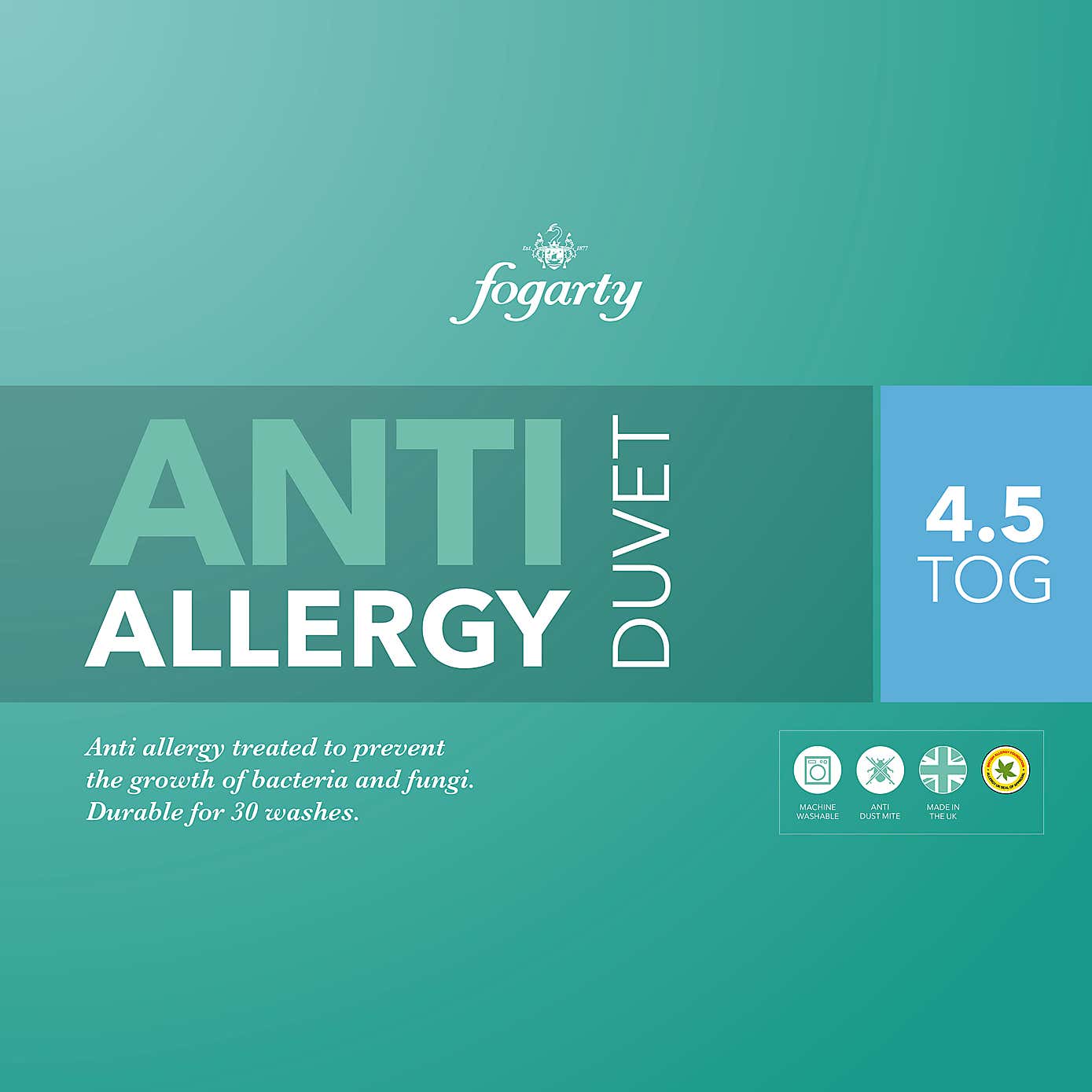 Fogarty Anti Allergy 4.5 Tog Duvet