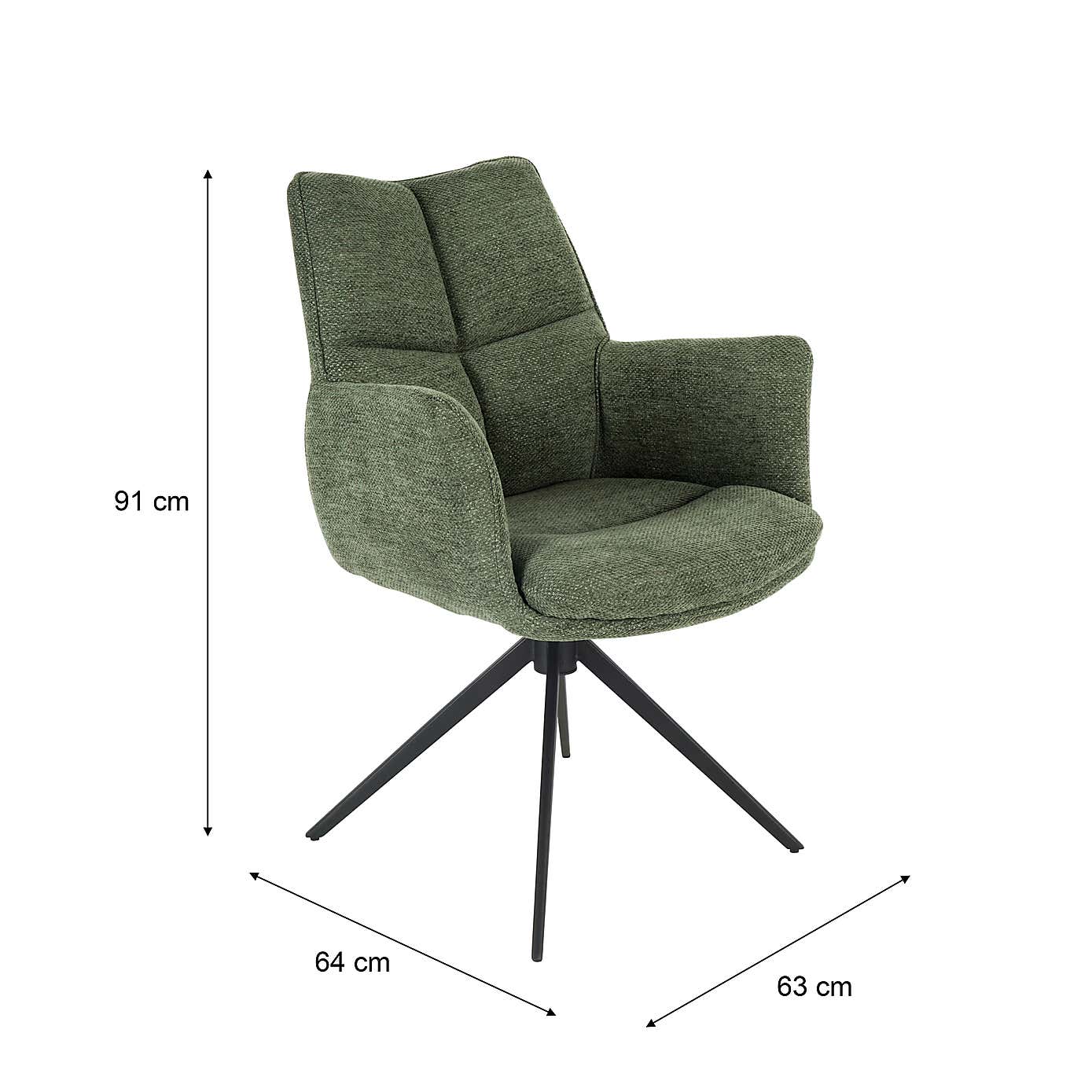 Indus Valley Camden Swivel Dining Chair, Chenille