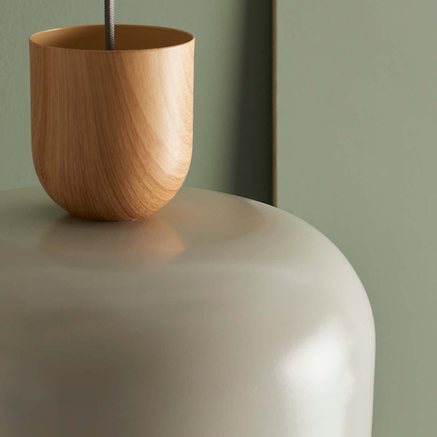 Copenhagen Curved Wood and Metal Easy Fit Pendant Shade