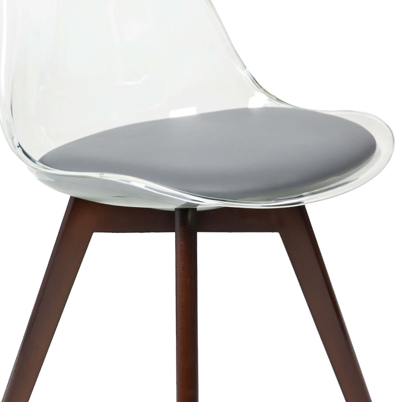 Fusion Living Soho Clear Plastic Dining Chair with Squared Legs