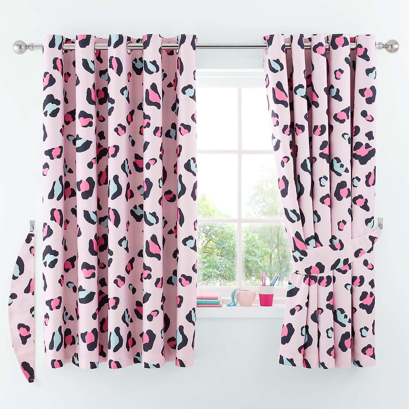 Leopard Blackout Eyelet Curtains