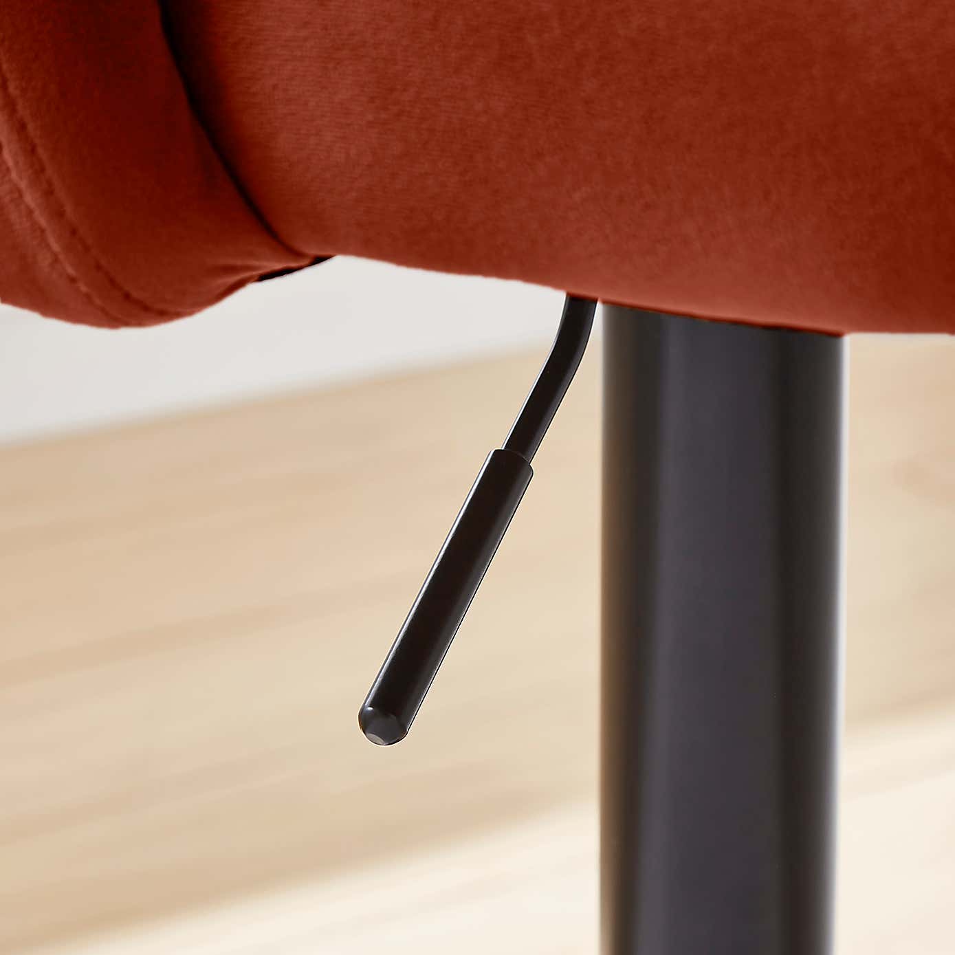 Jonas Adjustable Height Bar Stool, Velvet