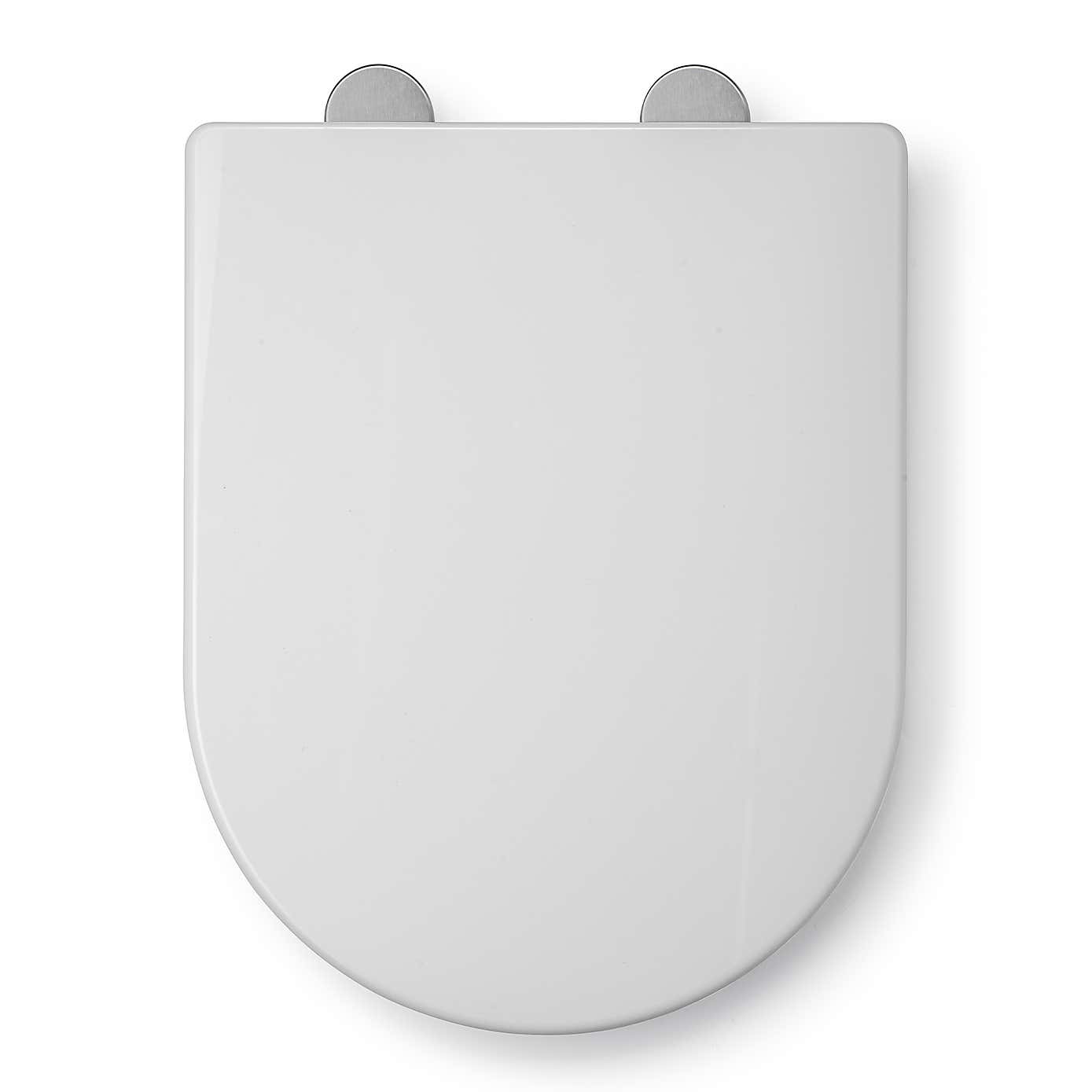 Croydex Hillier White Stick-n-Lock D Shape Family Toilet Seat