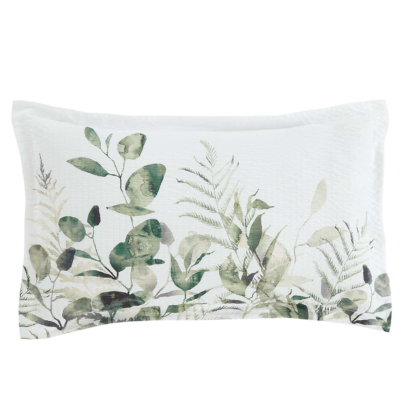 Foliage Seersucker Green Oxford Pillowcase