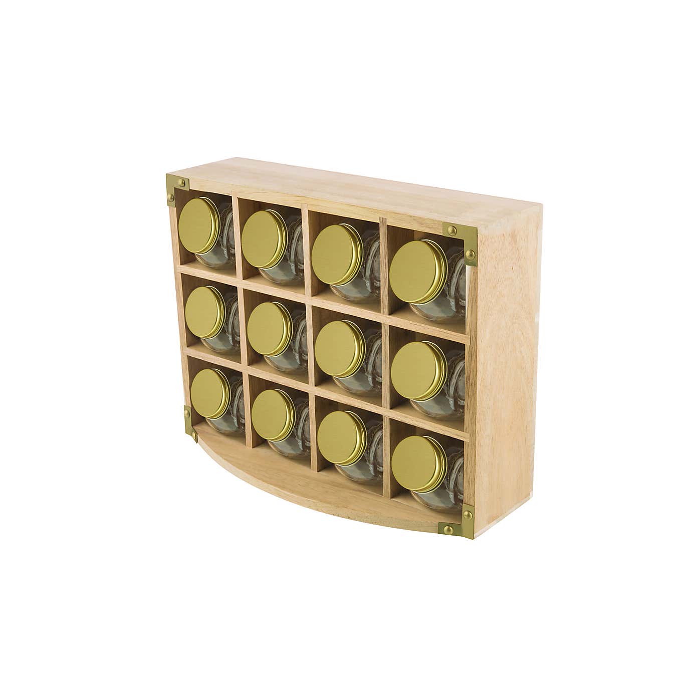 Kitchen Pantry Acacia 12 Jar Spice Rack