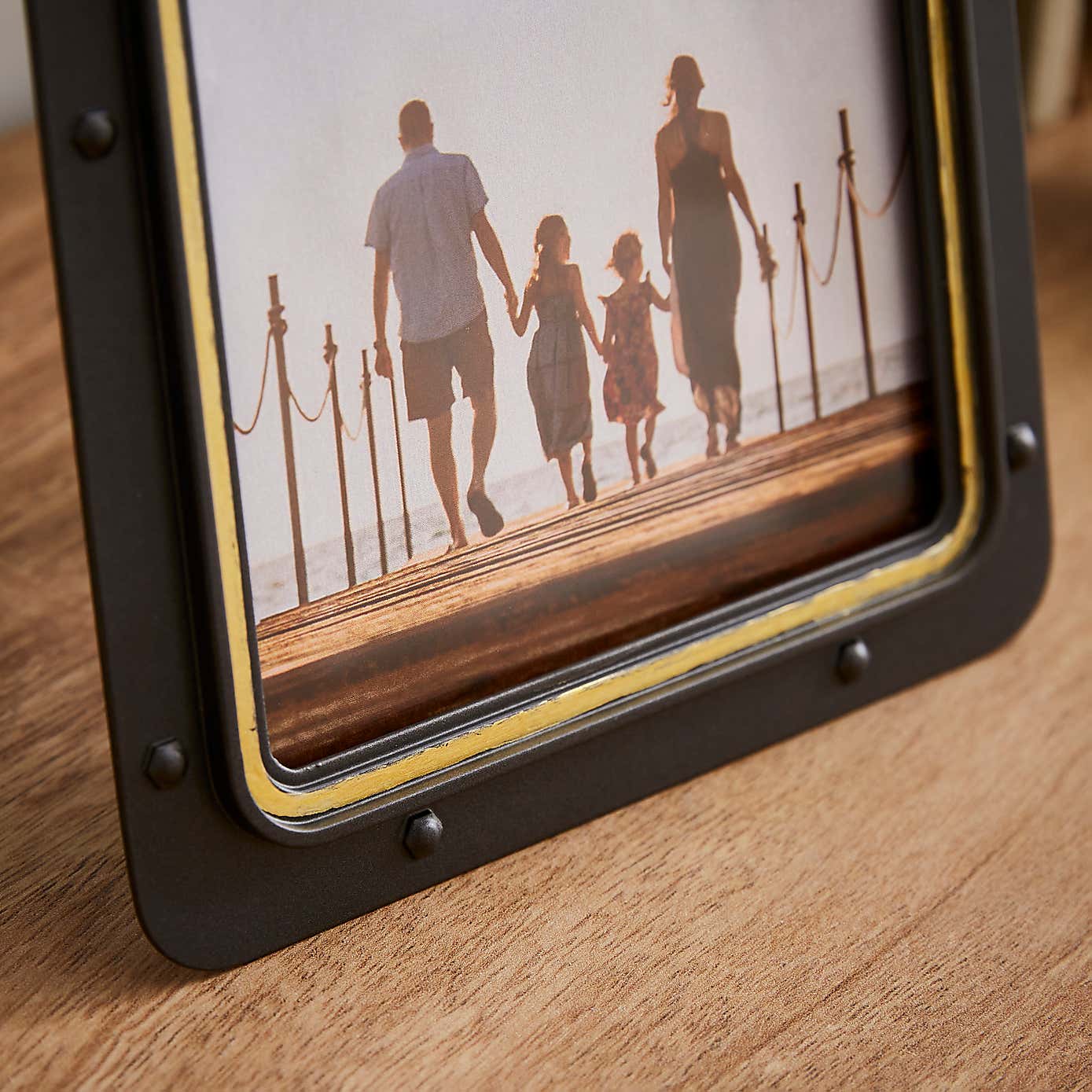 Industrial Black & Gold Photo Frame