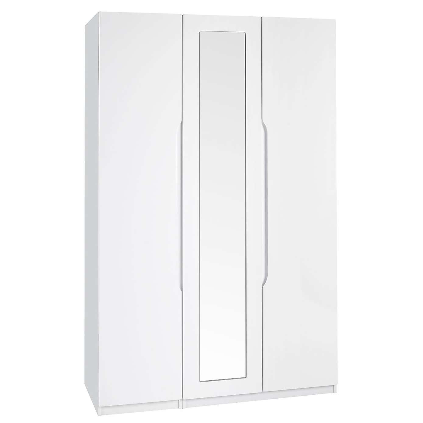 Legato Grey 3 Door Mirrored Wardrobe