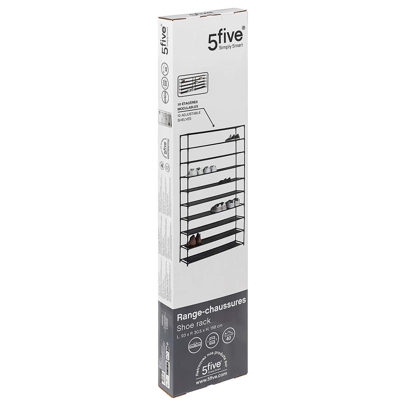 Fabric 10 Shelf Shoe Storage Organiser