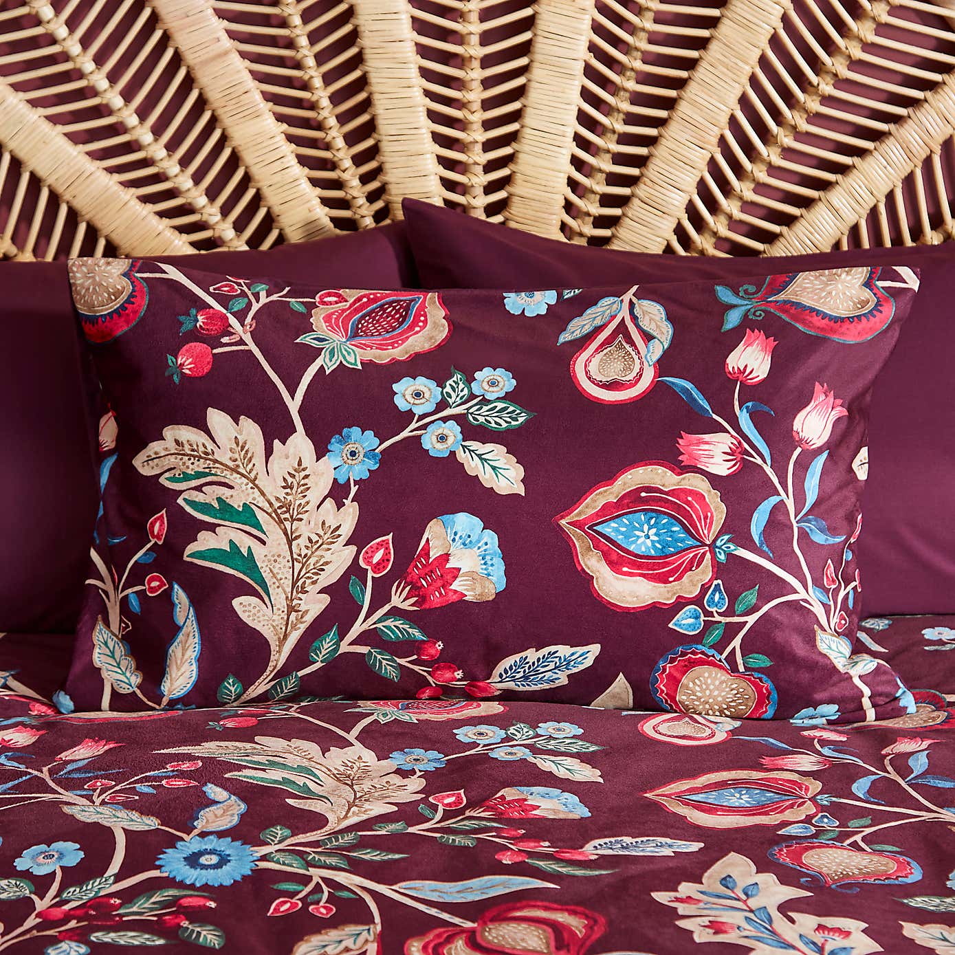 Delilah Purple Floral Fruit Tree Duvet Cover & Pillowcase Set