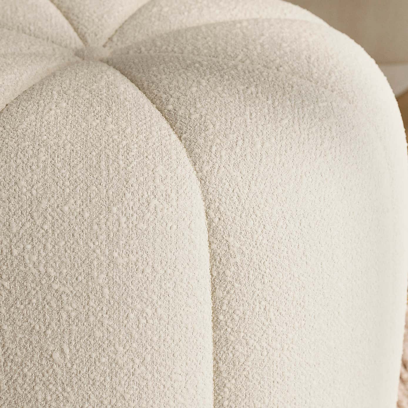 Pumpkin Ivory Boucle Footstool