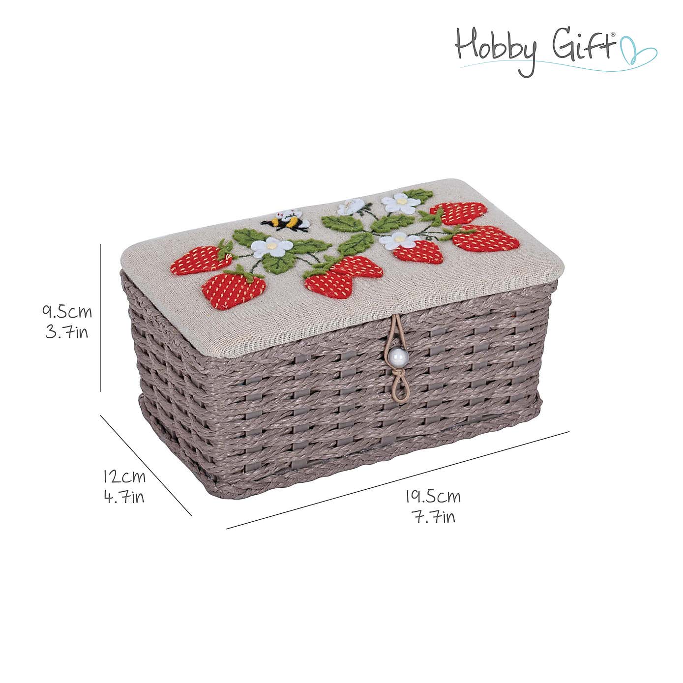 Hobby Gift Strawberry Greenhouse Wicker Sewing Basket