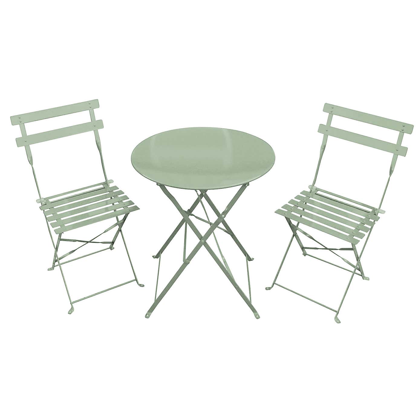 Charles Bentley Heritage Green Folding Metal Bistro Set