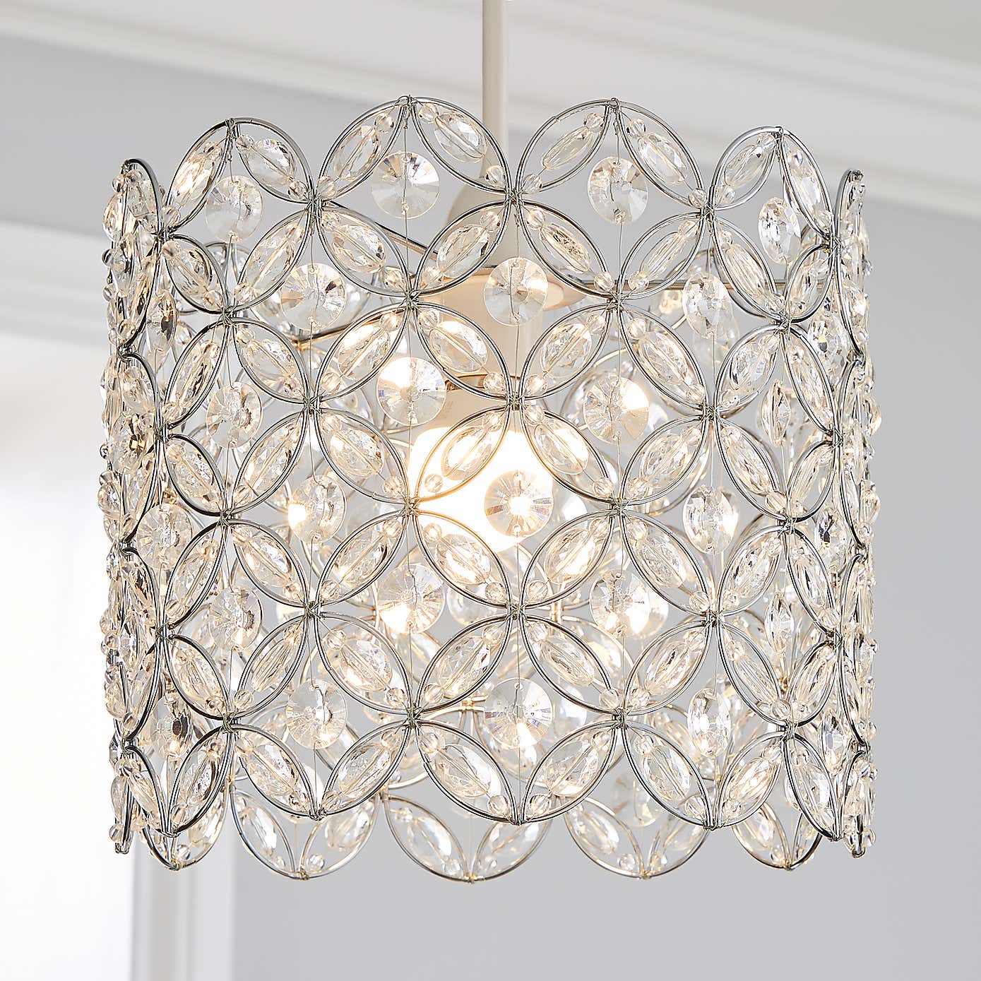 Arden Floral Chrome Easy Fit Pendant Shade