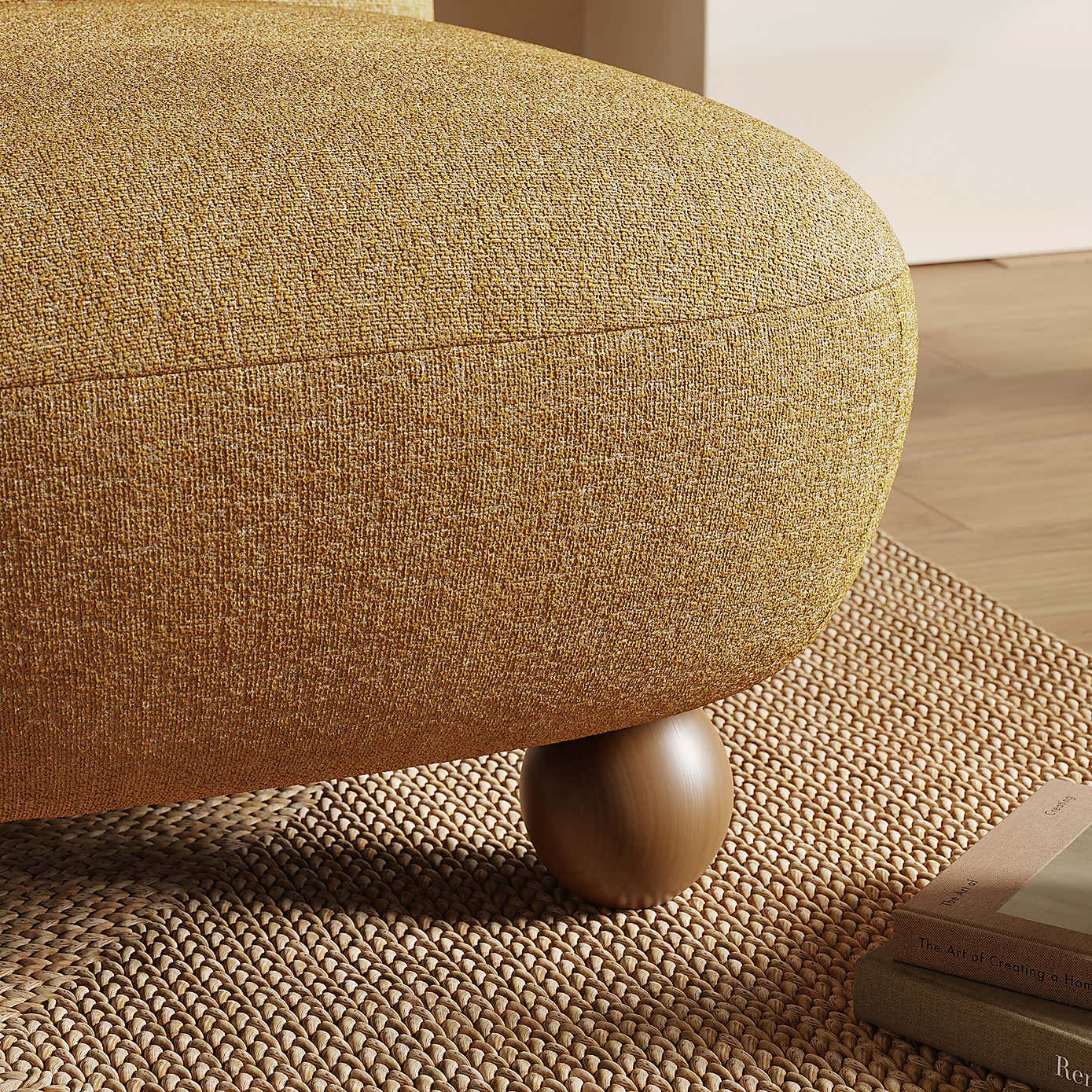 Nylah Multi Tone Boucle Curved Accent Chair