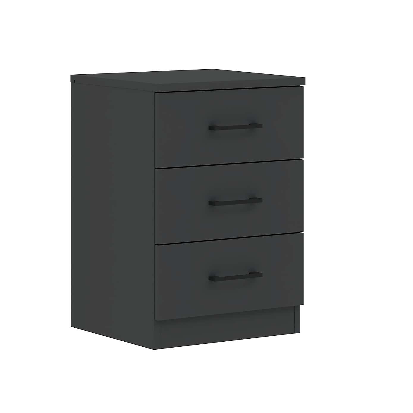 Foster 3 Drawer Bedside Table