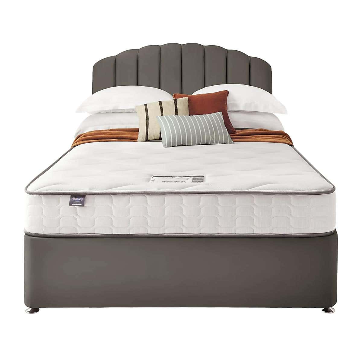 Silentnight 2 Drawer Divan Bed With Velvet Merlin Headboard