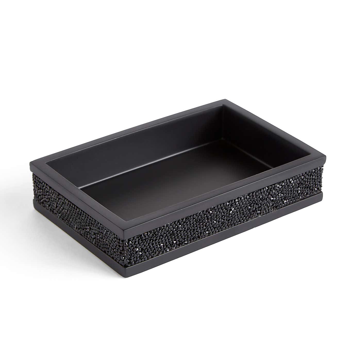 Sparkle Black Square Soap Dish