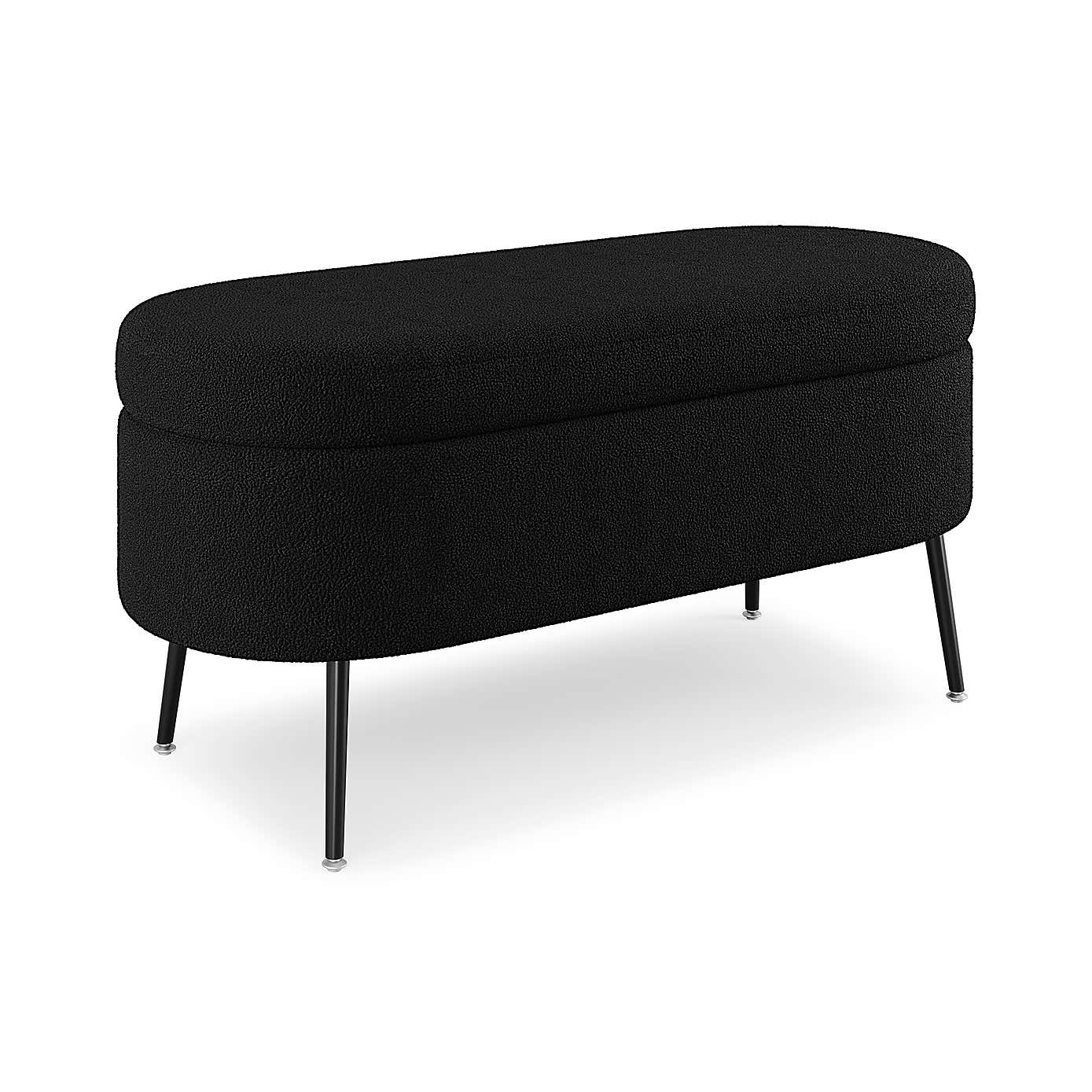 Evie Boucle Storage Ottoman