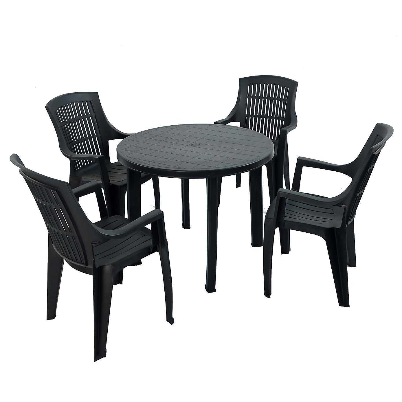 Trabella Athena Round Patio Table with 4 Bonnie Chairs