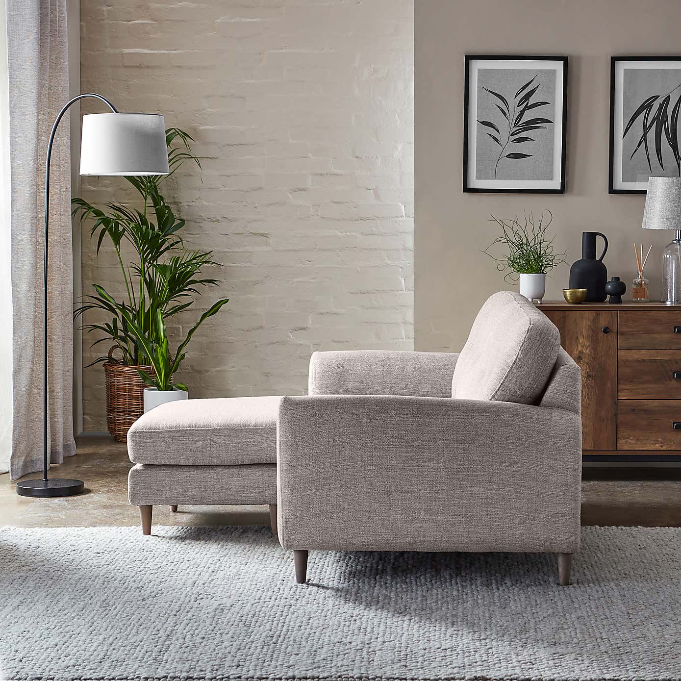 Sven Tonal Weave Corner Chaise Sofa