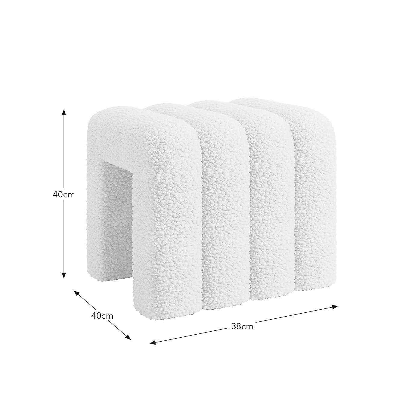 Pia Ribbed Sherpa Footstool