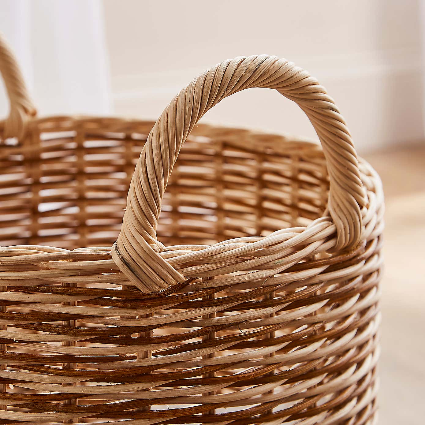 Round Woven Rattan Basket
