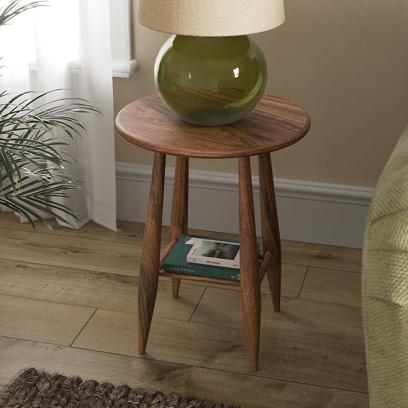 Haider Side Table, Acacia Wood