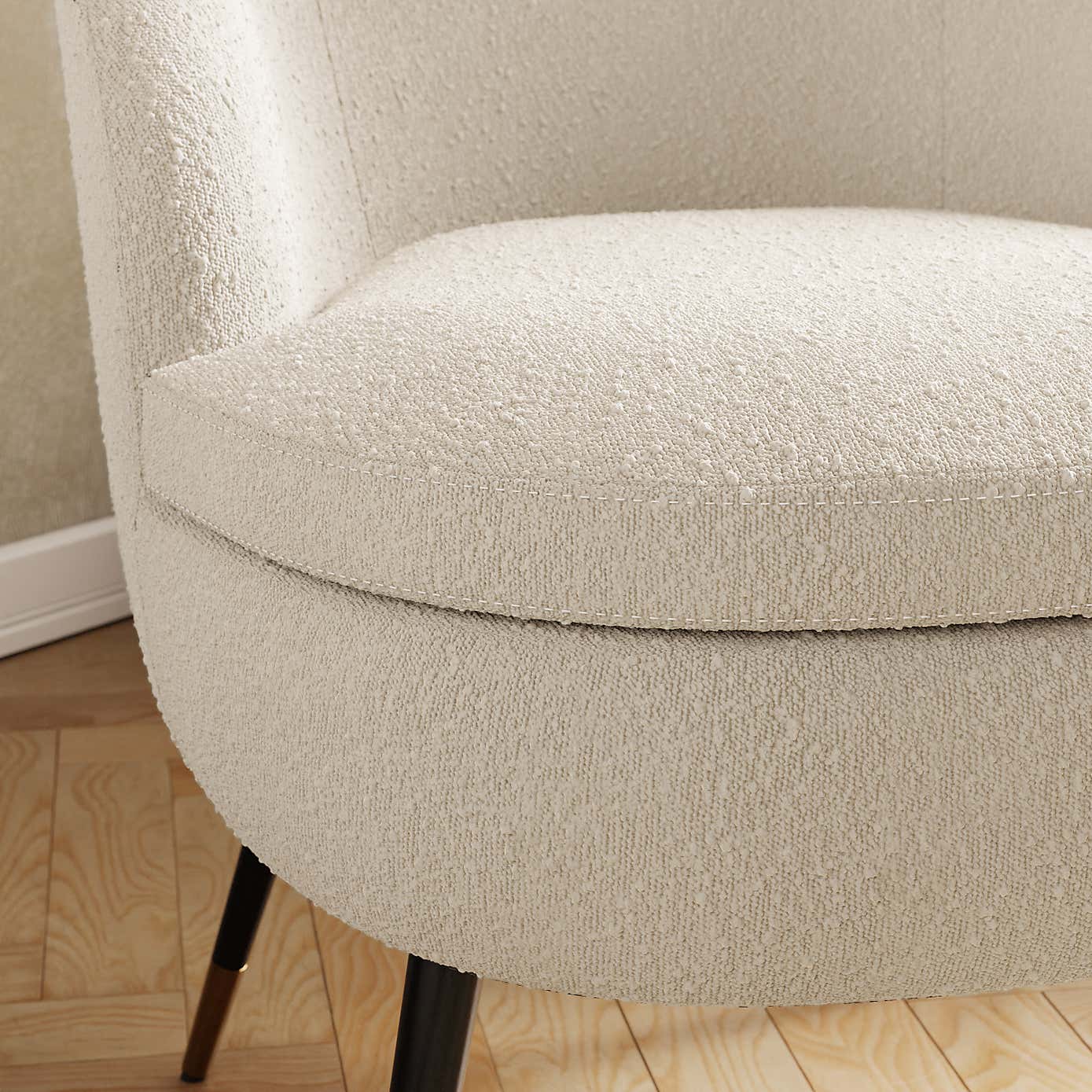 Marcie Luxe Ivory Boucle Cocktail Chair