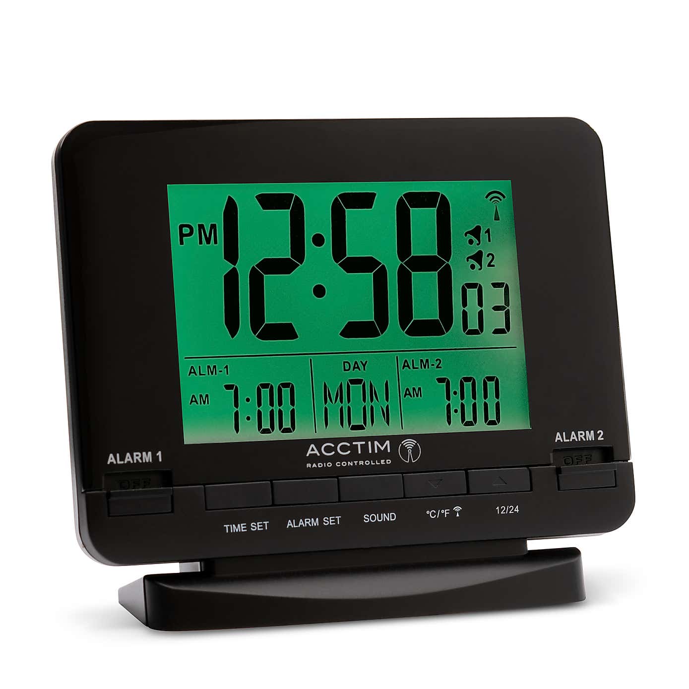 Acctim Delaware Black Alarm Clock