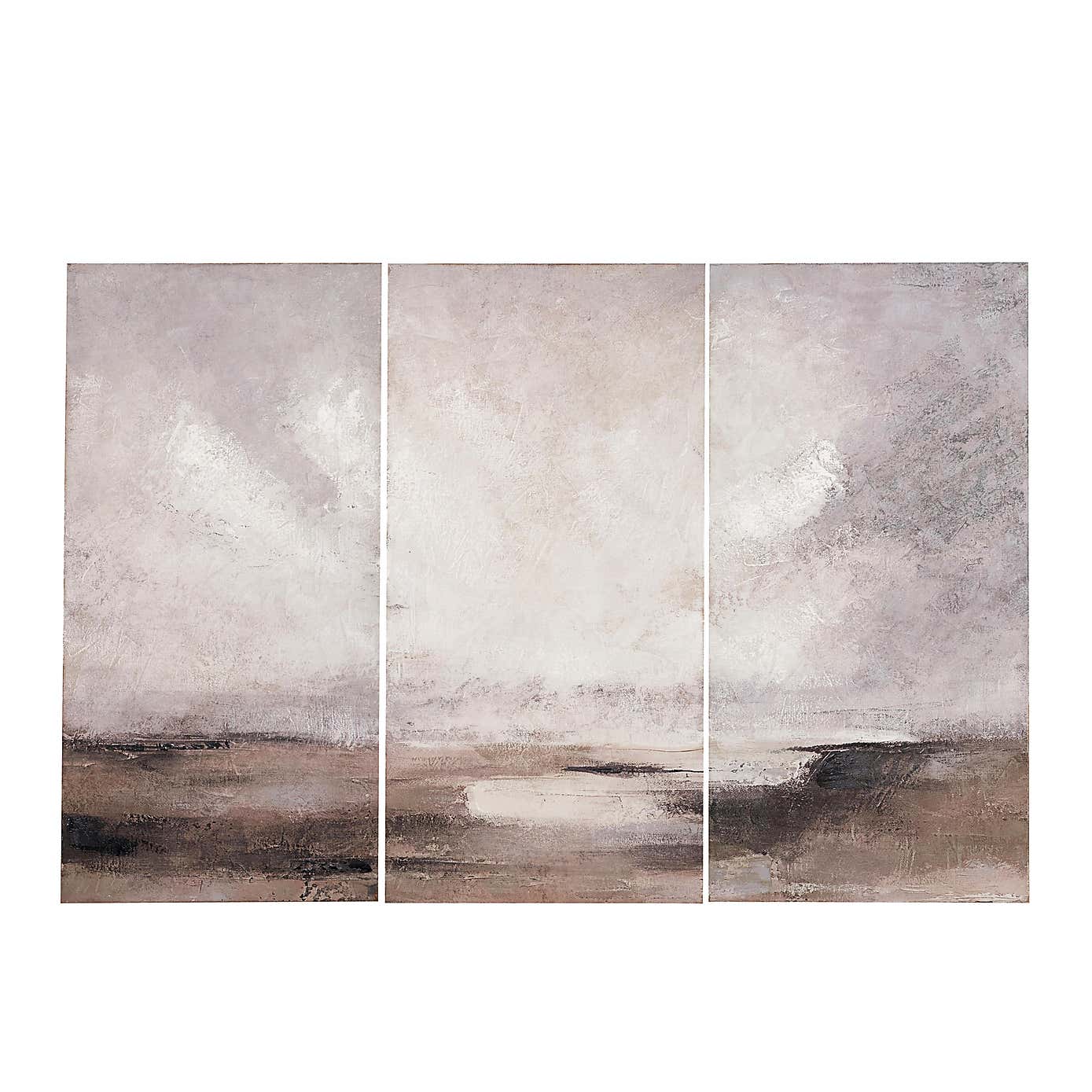 Set of 3 Grey Abstract Black Framed Canvases