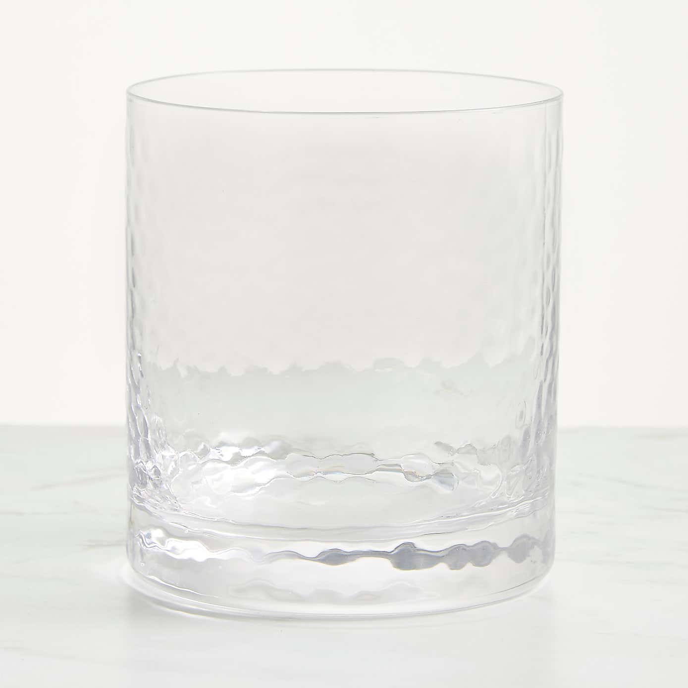 Hammered Clear Glass Tumbler