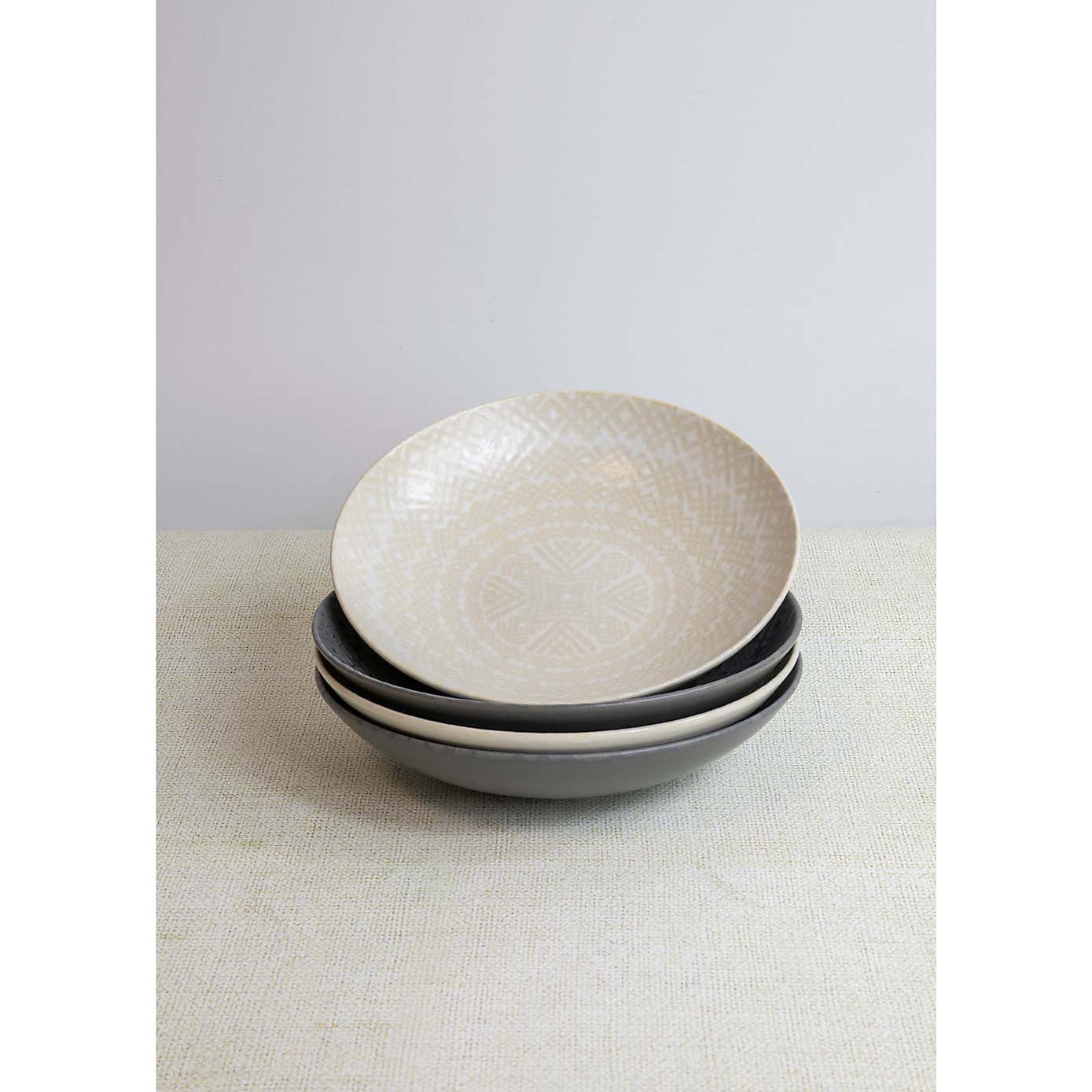 Kitchencraft Set of 4 Grey Stoneware Pasta Bowls