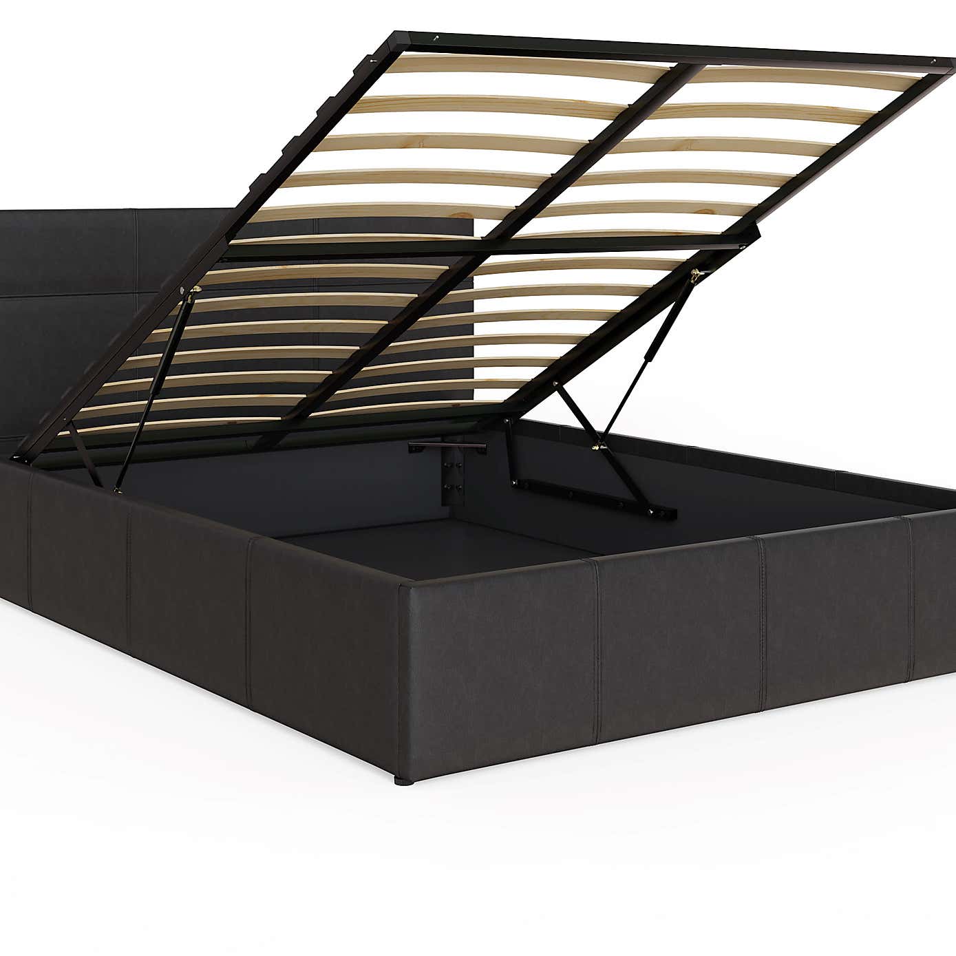 Toronto Black Faux Leather Ottoman Bedstead