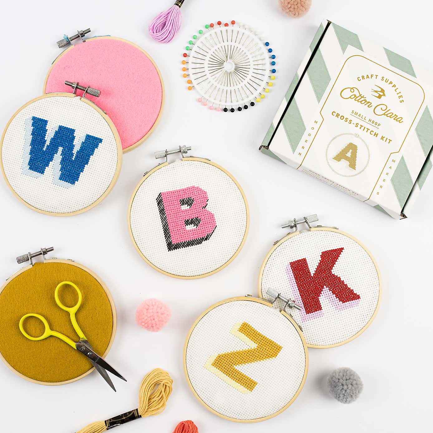 Cotton Clara Drop Shadow Alphabet Cross Stitch Kit