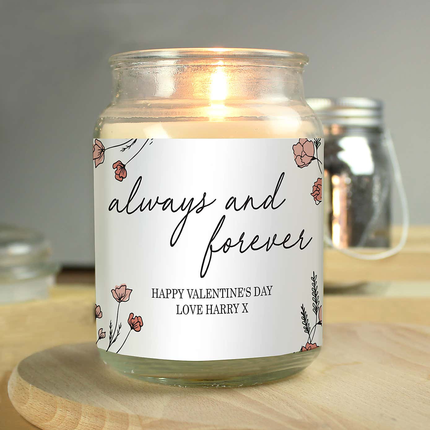 Personalised Always and Forever Large Lidded Scented Jar Candle