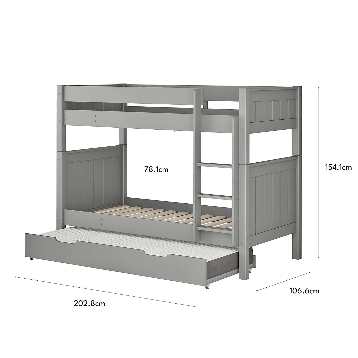 Stompa Classic Bunk Bed With Open Trundle