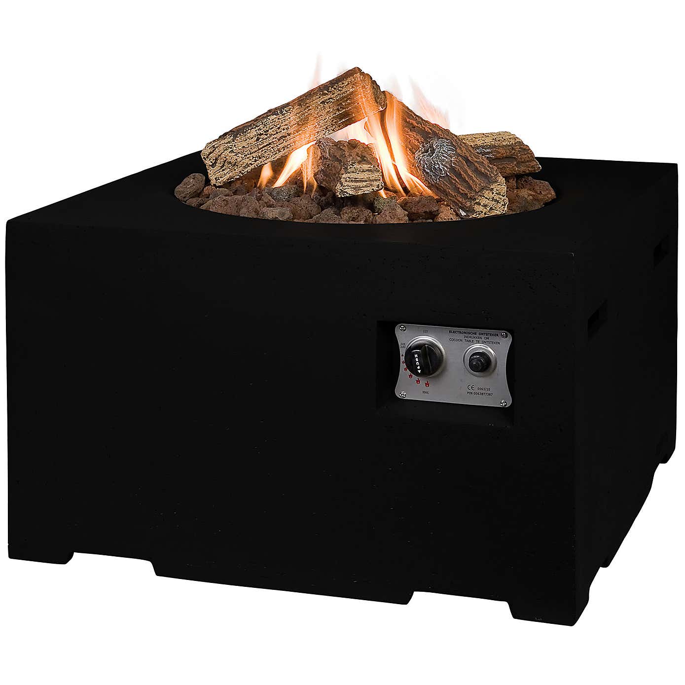 Square Black Cocoon Fire Pit