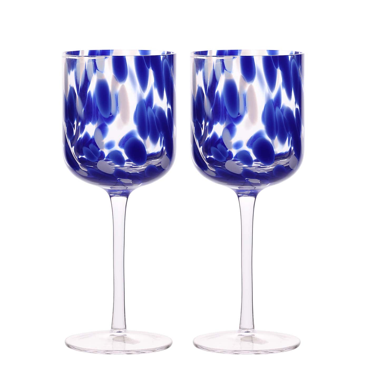 Hestia Set of 2 Blue Tortoise Shell Wine Glasses