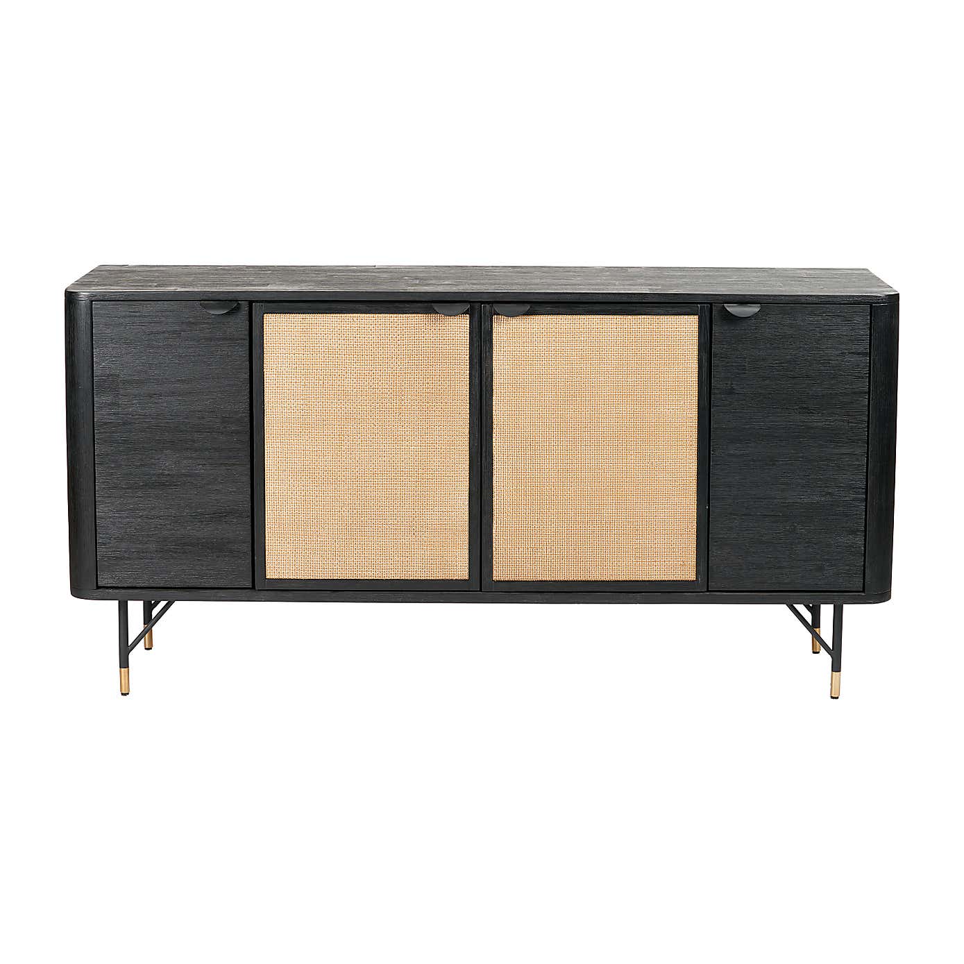 Fiji 4 Door Sideboard, Acacia Wood and Rattan