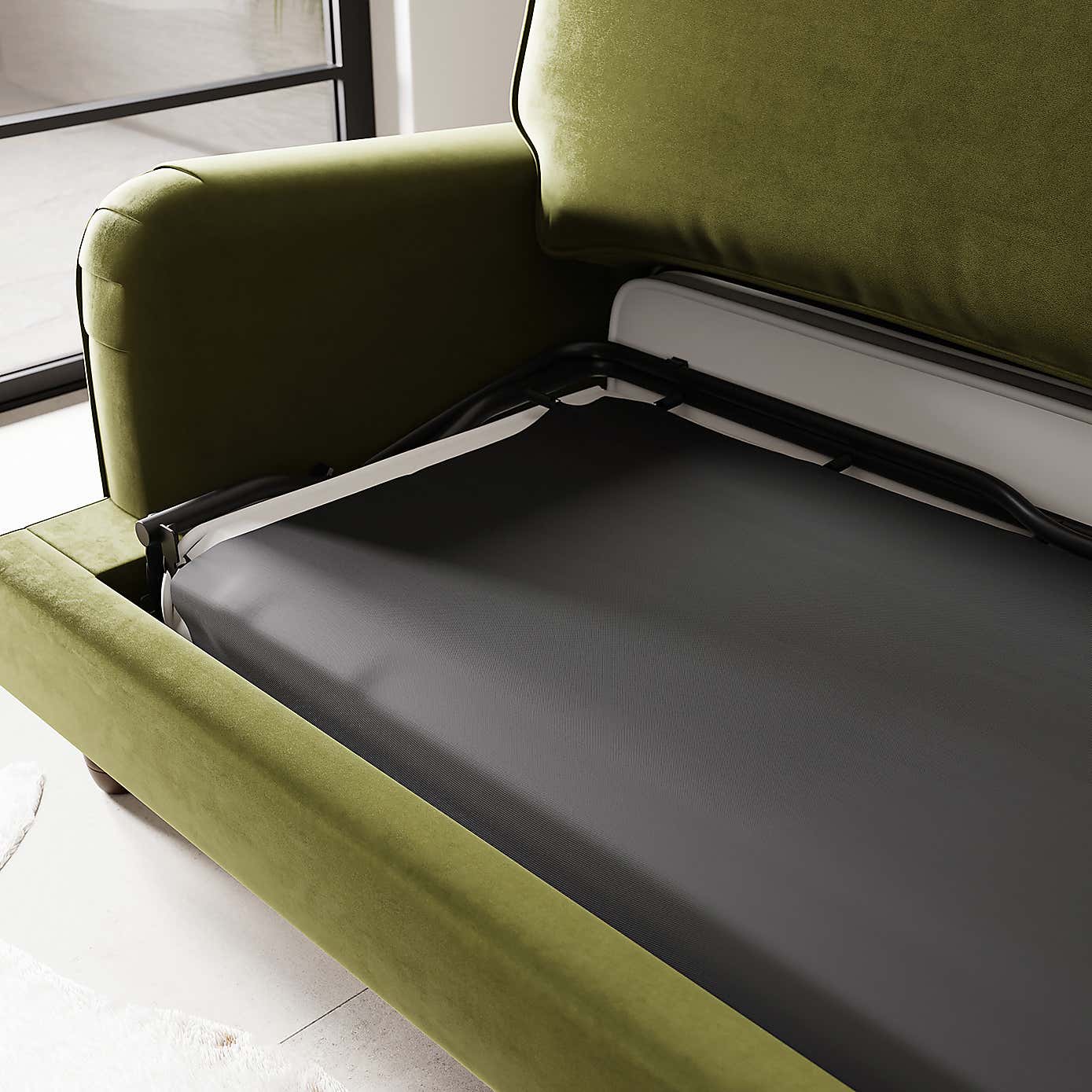 Beatrice Matte Velvet Snuggle Single Sofa Bed