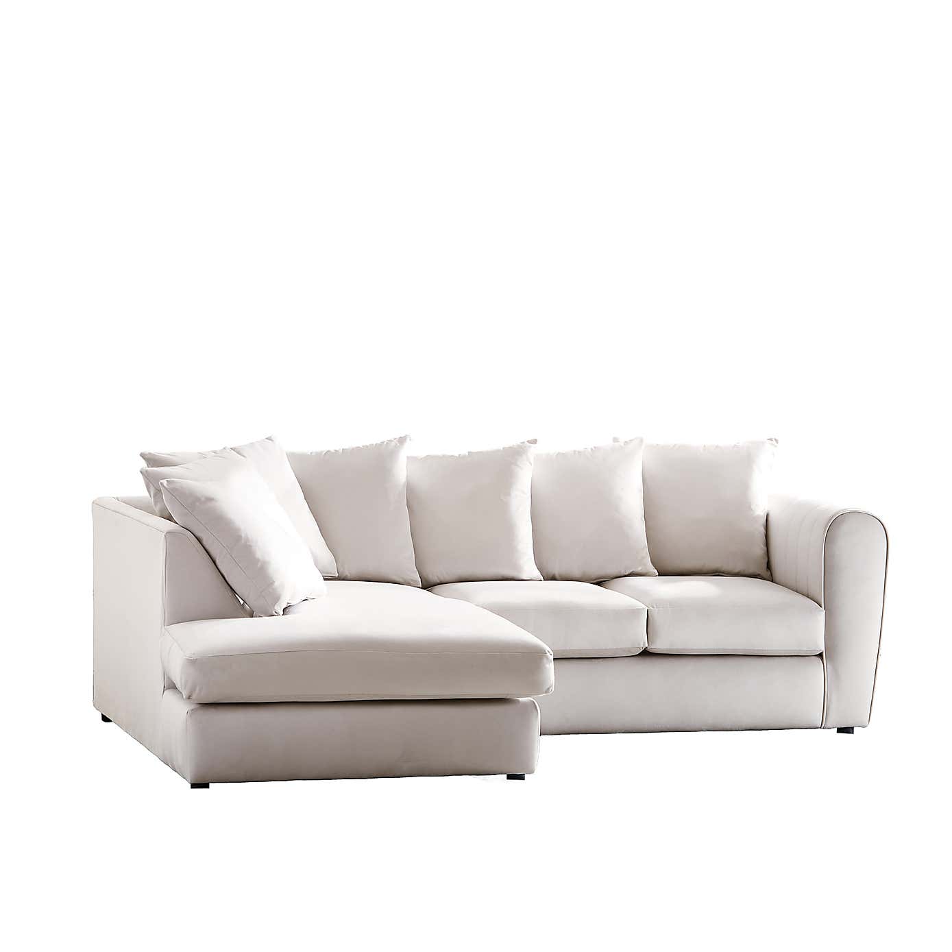 Blake Opulent Velvet Curved Quilted Arm Corner Sofa