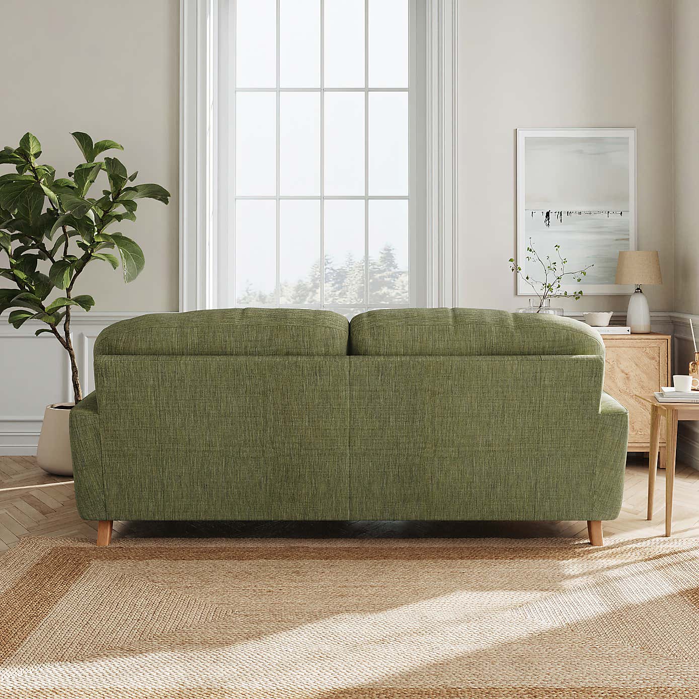 Martha Slub Faux Linen Corner Chaise Sofa
