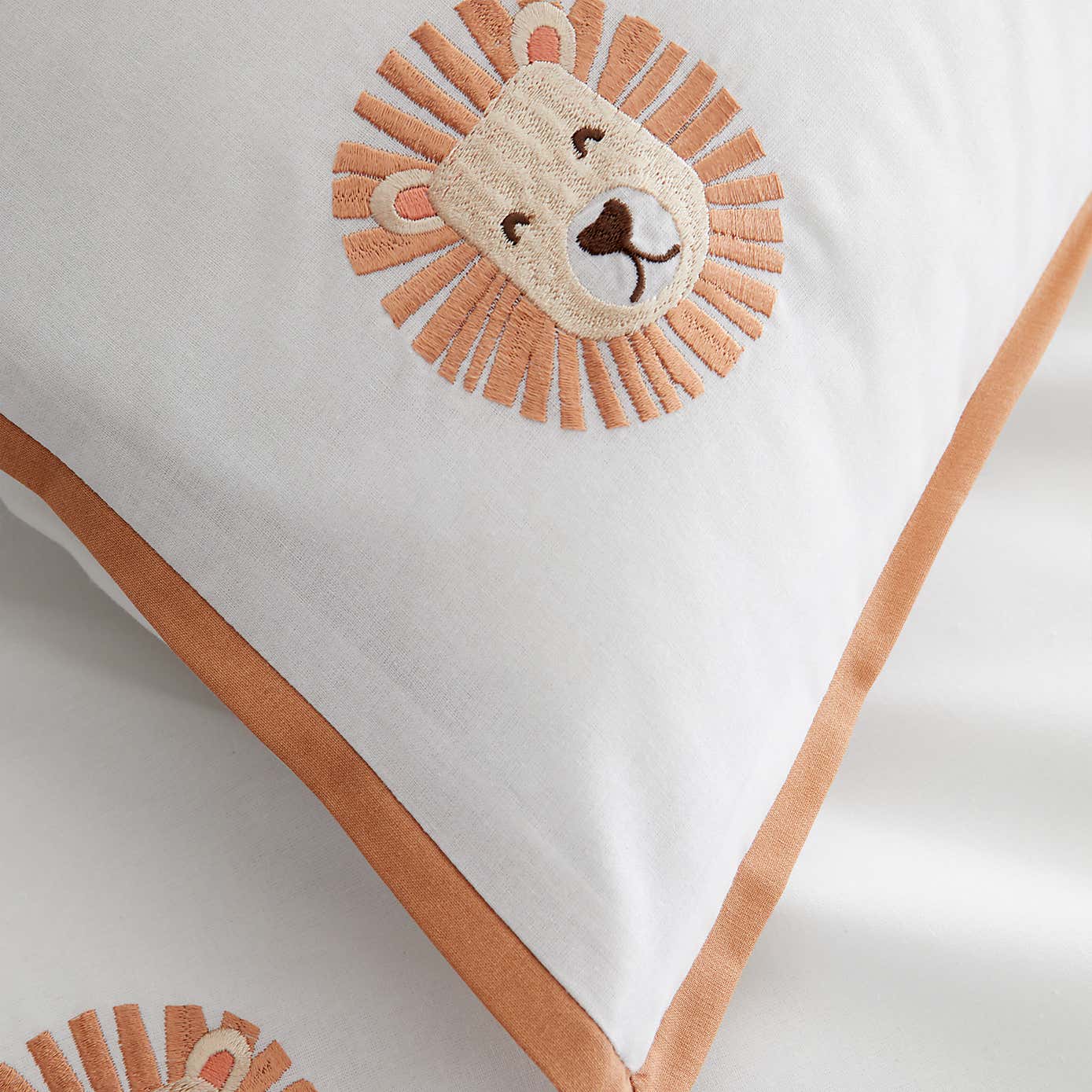 Catherine Lansfield Lions Embroidered Duvet Cover and Pillowcase Set